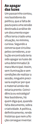 Ao apagar das luzes
