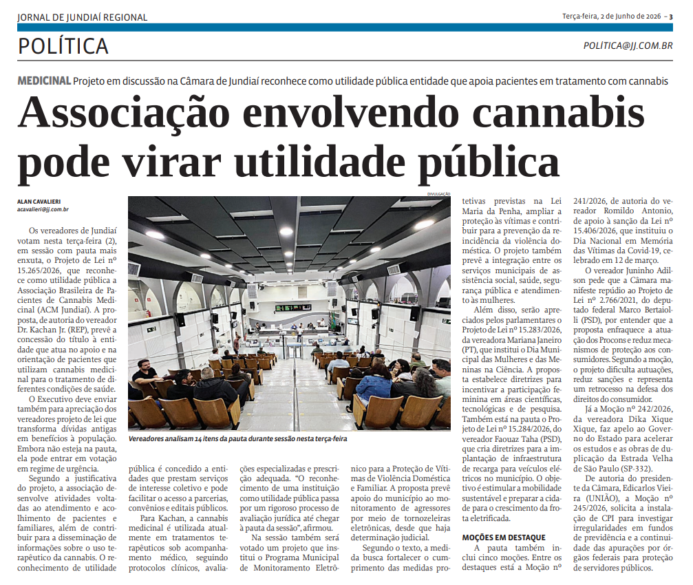 Associação envolvendo cannabis pode virar utilidade pública