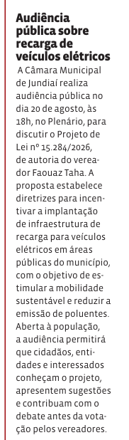 Audiência pública sobre recarga de veículos elétricos