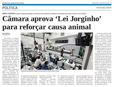 Câmara aprova ‘Lei Jorginho’ para reforçar causa animal