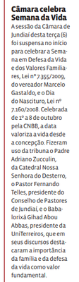 Câmara celebra Semana da Vida