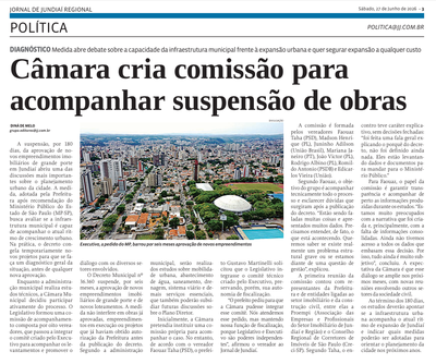 Câmara cria comissão para acompanhar suspensão de obras