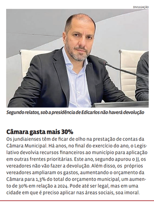Câmara gasta mais 30%