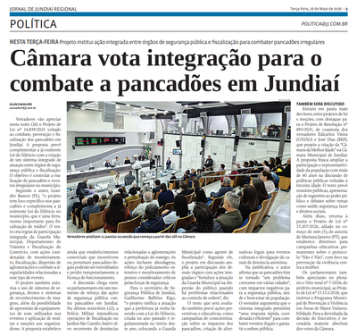 Câmara vota integração para o combate a pancadões em Jundiaí