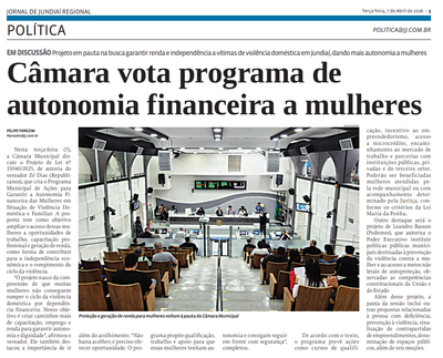 Câmara vota programa de autonomia financeira a mulheres