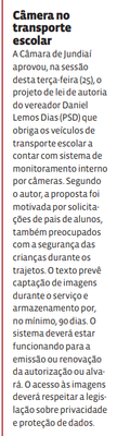 Câmera no transporte escolar
