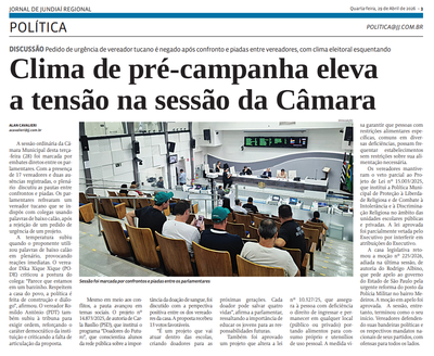 Clima de pré-campanha eleva a tensão na sessão da Câmara