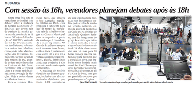 Com sessão às 16h, vereadores planejam debates após as 18h