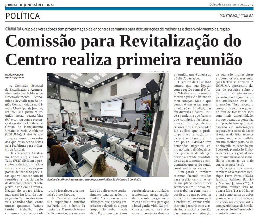 Comissão para Revitalização do Centro realiza primeira reunião