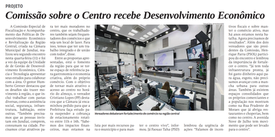Comissão sobre o Centro recebe Desenvolvimento Econômico