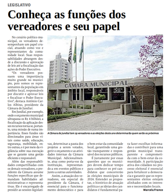 Conheça as funções dos vereadores e seu papel