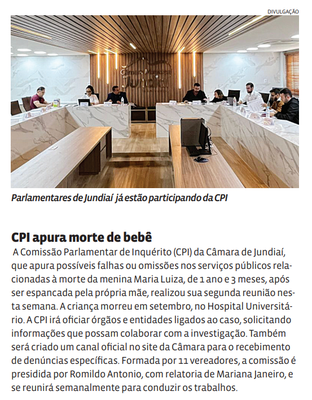 CPI apura morte de bebê