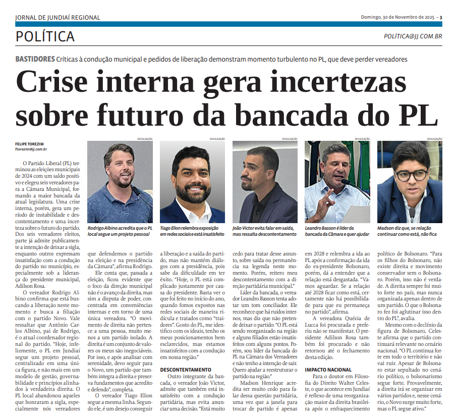 Crise interna gera incertezas sobre futuro da bancada do PL
