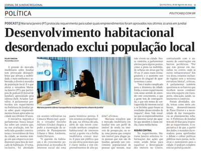 Desenvolvimento habitacional desordenado exclui população local