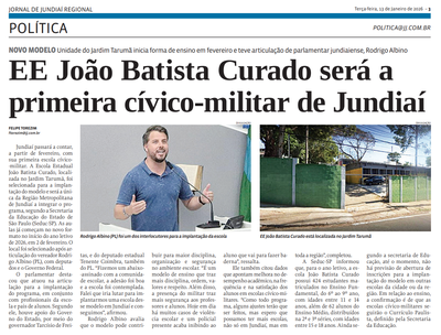 EE João Batista Curado será a primeira cívico-militar de Jundiaí