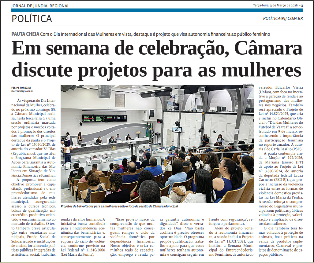 Em semana de celebração, Câmara discute projetos para as mulheres