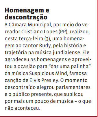 Homenagem e descontração
