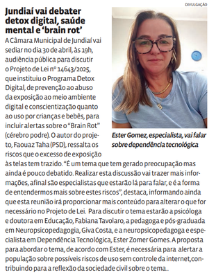 Jundiaí vai debater detox digital, saúde mental e ‘brain rot’