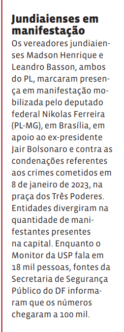 Jundiaienses em manifestação