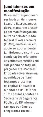 Jundiaienses em manifestação