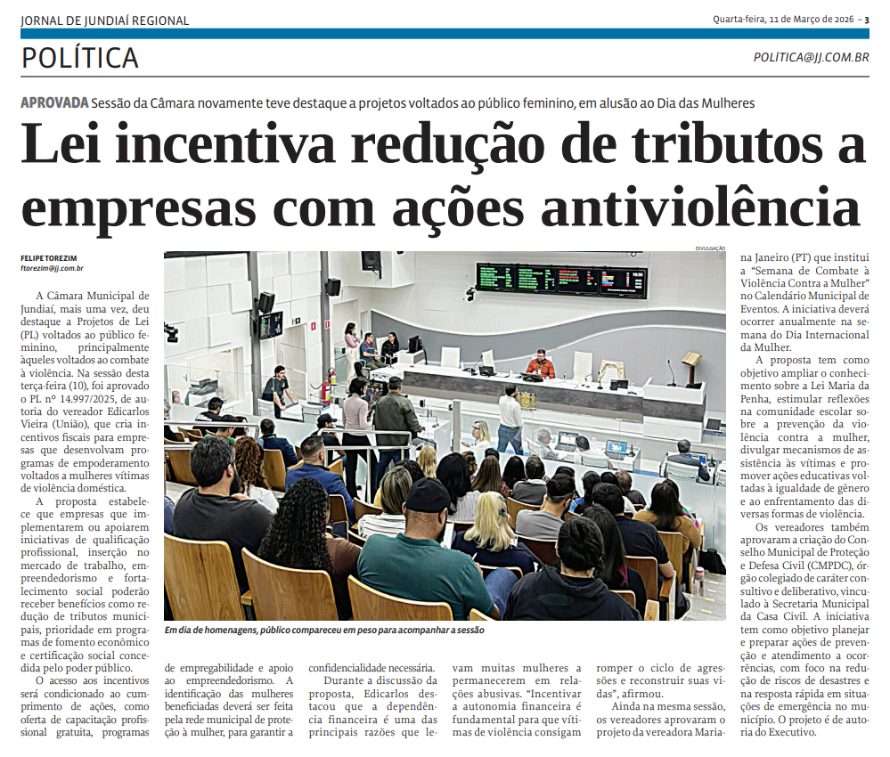 Lei incentiva redução de tributos a empresas com ações antiviolência