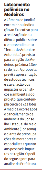 Loteamento polêmico no Medeiros