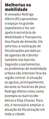 Melhorias na mobilidade
