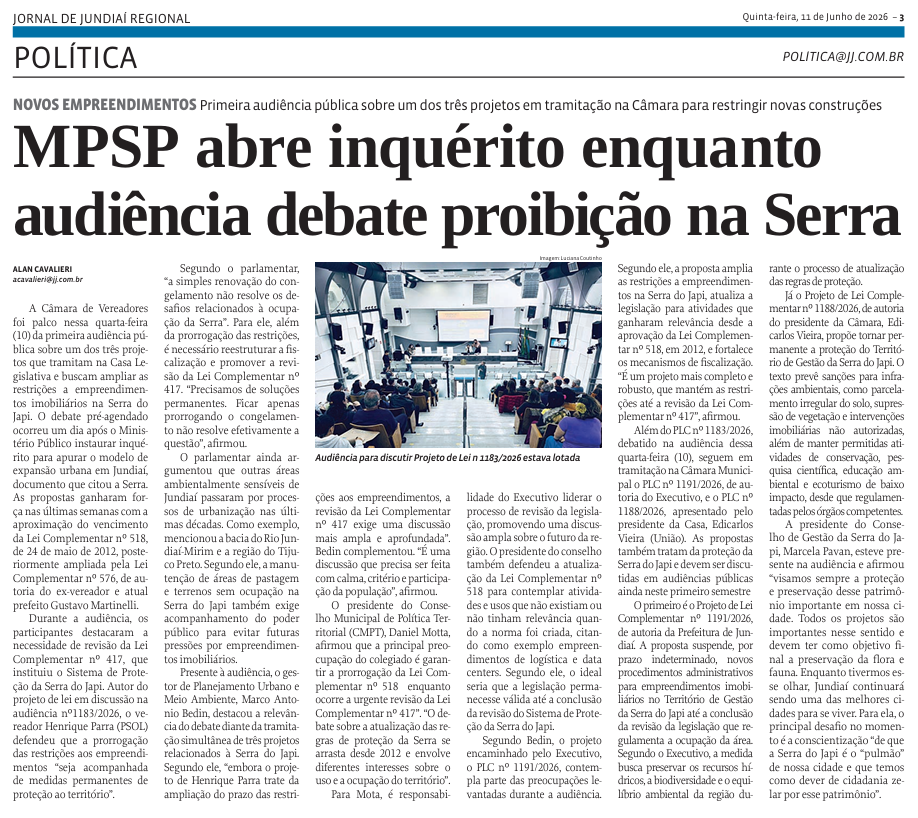 MPSP abre inquérito enquanto audiência debate proibição na Serra