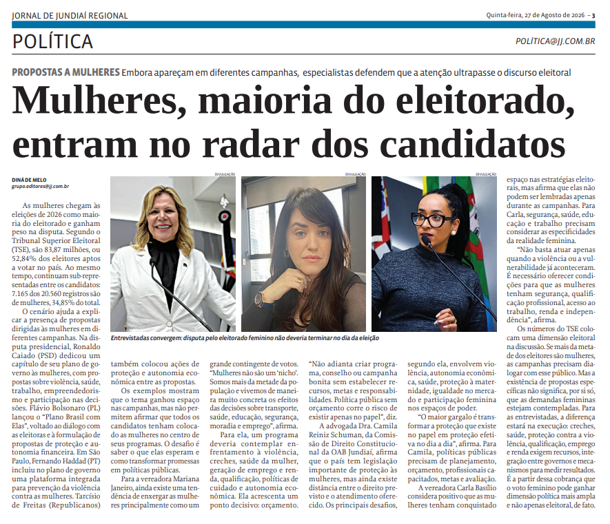 Mulheres, maioria do eleitorado, entram no radar dos candidatos