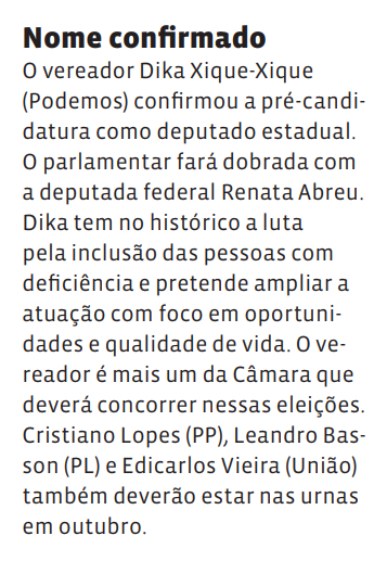 Nome confirmado