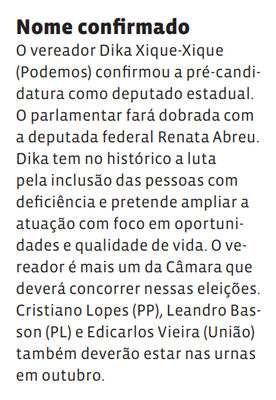 Nome confirmado