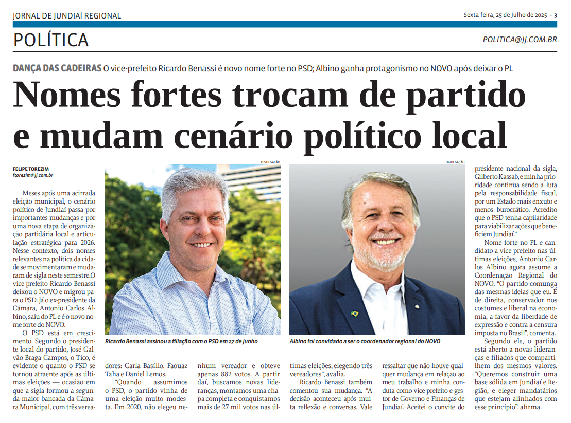 Nomes fortes trocam de partido e mudam cenário político local
