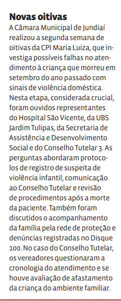 Novas oitivas