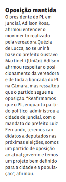 Oposição mantida