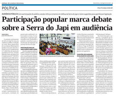 Participação popular marca debate sobre a Serra do Japi em audiência