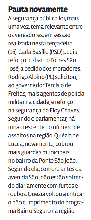 Pauta novamente