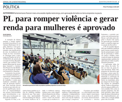 PL para romper violência e gerar renda para mulheres é aprovado