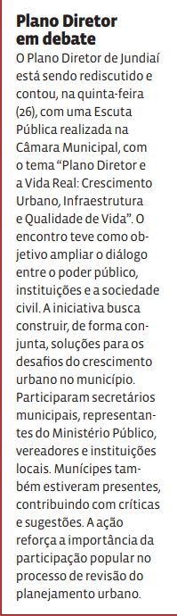 Plano Diretor em debate