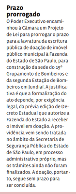 Prazo prorrogado