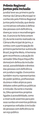Prêmio Regional Juntos pela Inclusão