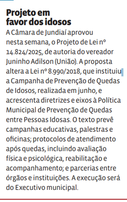 Projeto em favor dos idosos