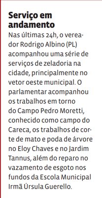 Serviço em andamento