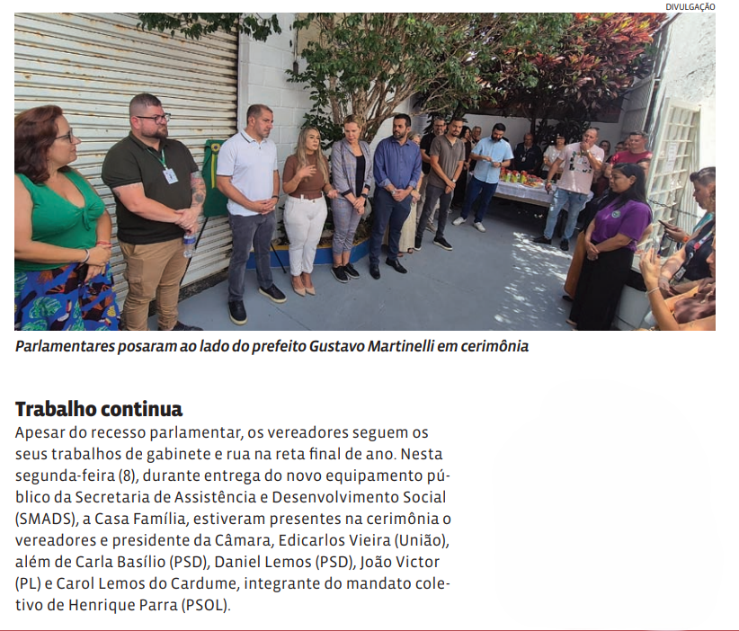 Trabalho continua