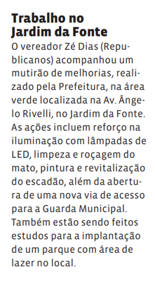 Trabalho no Jardim da Fonte