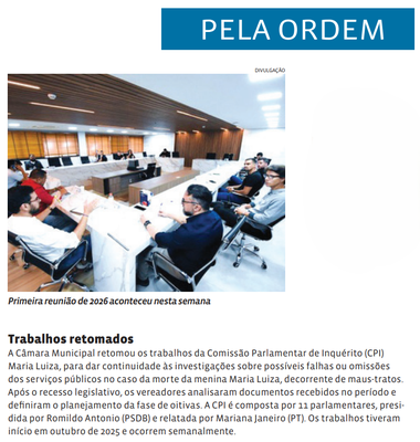 Trabalhos retomados