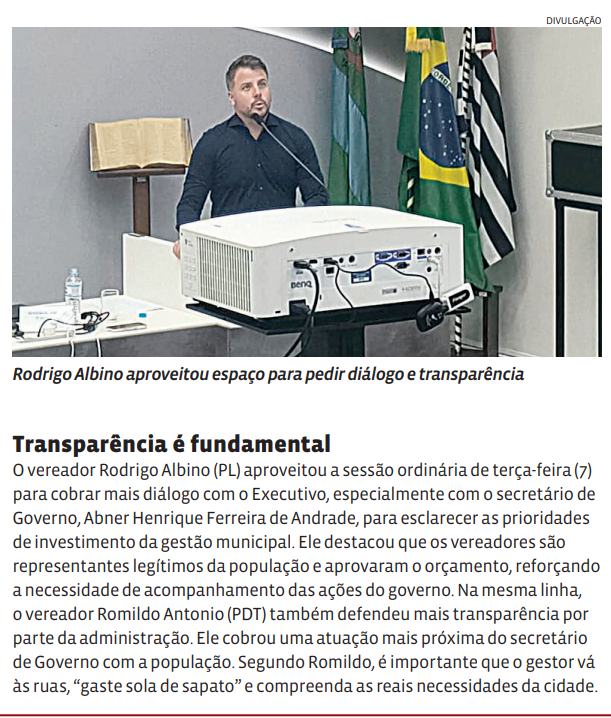 Transparência é fundamental