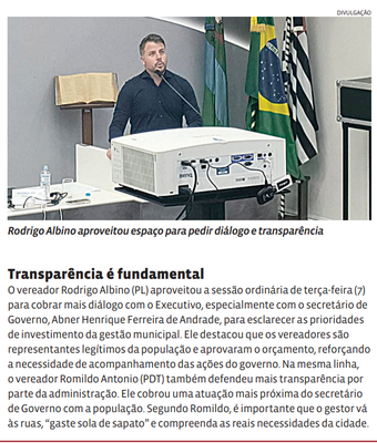 Transparência é fundamental