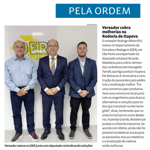 Vereador cobra melhorias na Rodovia de Itupeva