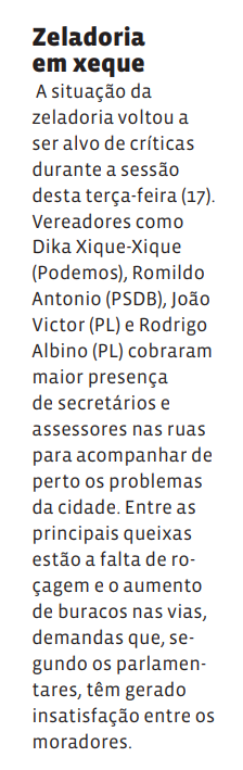 Zeladoria em xeque