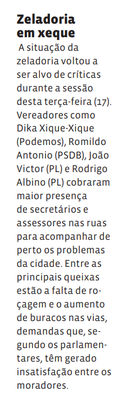 Zeladoria em xeque
